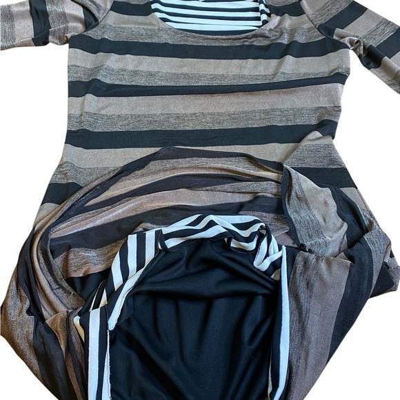 Joseph Ribkoff striped Midi pull on dress women’s size 8-10 - Picture 9 of 11